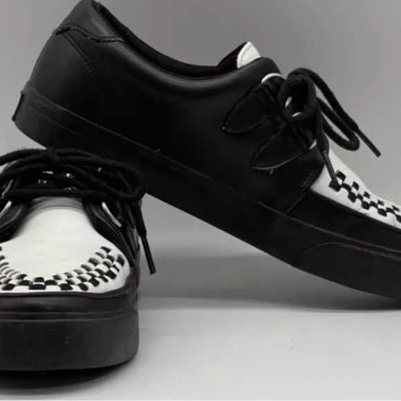 T.U.K Black & White‎ Creeper Sneakers Men/Women 5/7.5 Punk Goth Emo Checkered - Picture 3 of 10